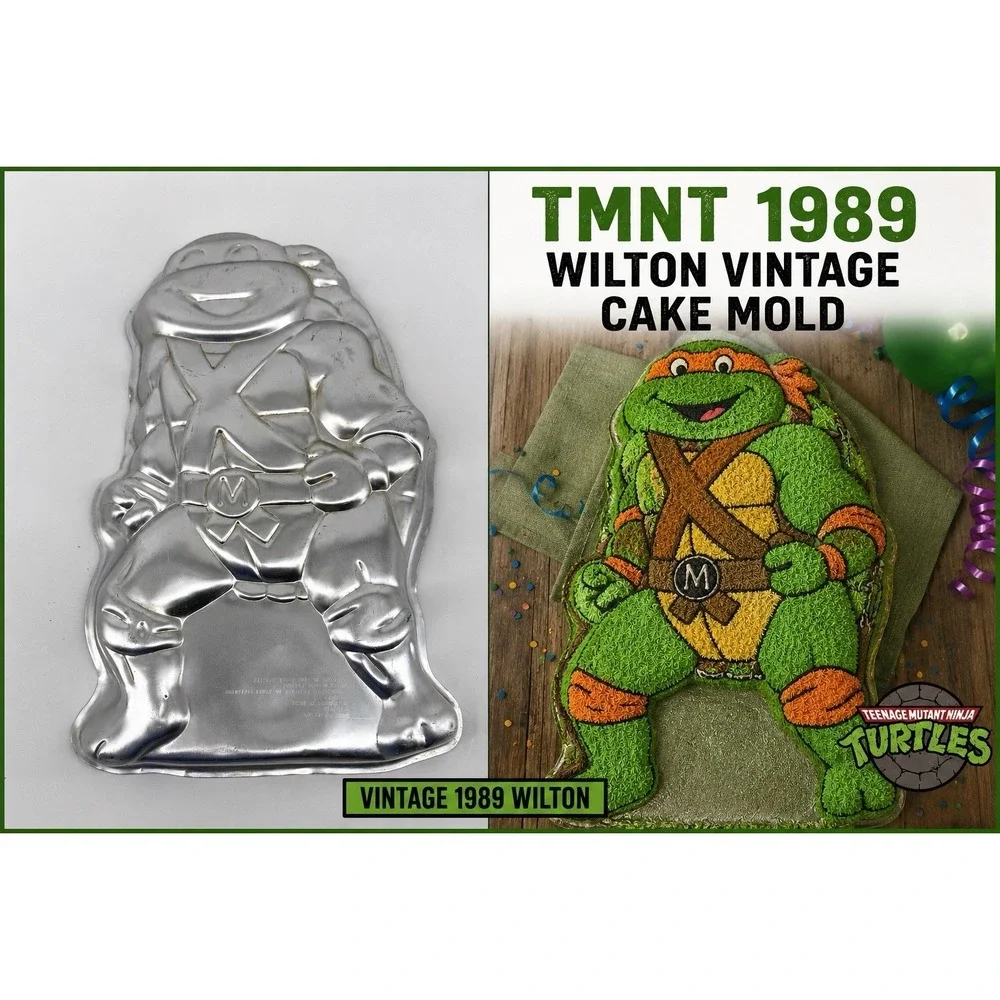Vintage 1989 Wilton TMNT Michelangelo Cake Pan Mold Teenage Mutant Ninja Turtles